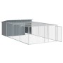 Caseta perros con corral acero galvanizado gris 197x396x110 cm de , Casetas para perros - Ref: Foro24-3214225, Precio: 393,60...
