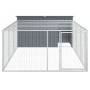 Caseta perros con corral acero galvanizado gris 197x396x110 cm de , Casetas para perros - Ref: Foro24-3214225, Precio: 393,60...