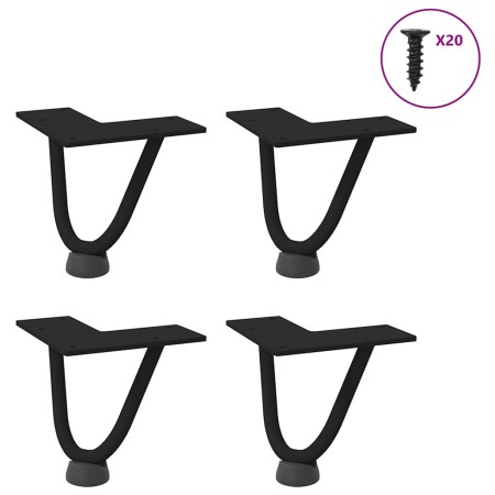 Patas de mesa tipo horquilla 4 unidades acero macizo negro 10cm de , Patas para mesas - Ref: Foro24-4012408, Precio: 29,68 €,...