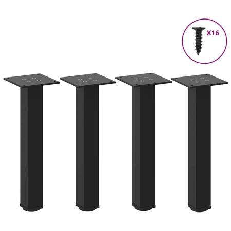 Patas para mesa de centro 4 uds acero negro 30-32 cm de , Patas para mesas - Ref: Foro24-4012448, Precio: 44,39 €, Descuento: %