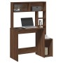 Escritorio con estantes contrachapada marrón roble 100x45x140cm de , Escritorios - Ref: Foro24-860442, Precio: 93,94 €, Descu...