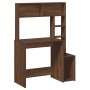 Escritorio con estantes contrachapada marrón roble 100x45x140cm de , Escritorios - Ref: Foro24-860442, Precio: 93,94 €, Descu...