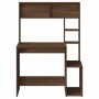 Escritorio con estantes contrachapada marrón roble 100x45x140cm de , Escritorios - Ref: Foro24-860442, Precio: 93,94 €, Descu...