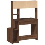 Escritorio con estantes contrachapada marrón roble 100x45x140cm de , Escritorios - Ref: Foro24-860442, Precio: 93,94 €, Descu...
