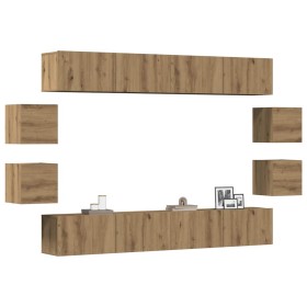 Mueble para TV de pared madera contrachapada artesanal 8 piezas de , Muebles TV - Ref: Foro24-3328952, Precio: 330,67 €, Desc...