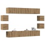 Mueble para TV de pared madera contrachapada artesanal 8 piezas de , Muebles TV - Ref: Foro24-3328952, Precio: 330,67 €, Desc...