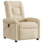 Sillón reclinable de masaje eléctrico tela color crema de , Sillones - Ref: Foro24-3303252, Precio: 283,72 €, Descuento: %