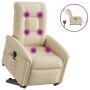 Sillón de masaje eléctrico reclinable elevable tela crema de , Sillones - Ref: Foro24-3303292, Precio: 347,38 €, Descuento: %