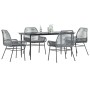 Juego comedor jardín 5 pzas cojines ratán sintético vidrio gris de , Conjuntos de jardín - Ref: Foro24-3334481, Precio: 376,7...