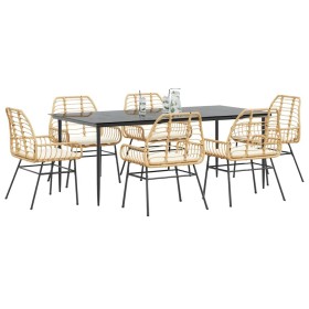 Juego de comedor de jardín 7 pzas con cojines ratán PE marrón de , Conjuntos de jardín - Ref: Foro24-3334462, Precio: 540,25 ...
