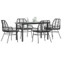 Juego de comedor jardín 5 piezas cojines ratán sintético negro de , Conjuntos de jardín - Ref: Foro24-3334550, Precio: 376,98...