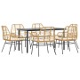 Juego de comedor de jardín 7 pzas con cojines ratán PE marrón de , Conjuntos de jardín - Ref: Foro24-3334559, Precio: 476,69 ...