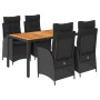 Set de muebles jardín 5 pzas con cojines ratán sintético negro de , Conjuntos de jardín - Ref: Foro24-3213097, Precio: 658,22...