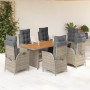 Set comedor jardín 7 pzas y cojines ratán sintético gris de , Conjuntos de jardín - Ref: Foro24-3213370, Precio: 1,00 €, Desc...