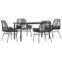 Juego de comedor jardín 5 piezas cojines ratán sintético negro de , Conjuntos de jardín - Ref: Foro24-3334565, Precio: 387,35...