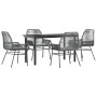 Juego comedor jardín 5 pzas cojines ratán sintético vidrio gris de , Conjuntos de jardín - Ref: Foro24-3334578, Precio: 358,6...