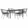 Juego de comedor jardín 5 piezas cojines ratán sintético negro de , Conjuntos de jardín - Ref: Foro24-3334600, Precio: 305,34...