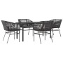 Juego de comedor jardín 5 piezas cojines ratán sintético negro de , Conjuntos de jardín - Ref: Foro24-3334614, Precio: 390,76...