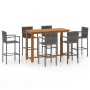 Conjunto de bar para jardín 7 piezas gris de vidaXL, Conjuntos de jardín - Ref: Foro24-3068018, Precio: 569,12 €, Descuento: %