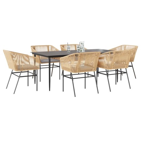 Juego de comedor de jardín 7 pzas con cojines ratán PE marrón de , Conjuntos de jardín - Ref: Foro24-3334525, Precio: 609,65 ...