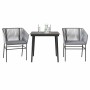 Juego comedor jardín 3 pzas cojines ratán sintético vidrio gris de , Conjuntos de jardín - Ref: Foro24-3334527, Precio: 247,3...