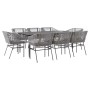 Juego comedor jardín 9 pzas cojines ratán sintético vidrio gris de , Conjuntos de jardín - Ref: Foro24-3334533, Precio: 820,9...