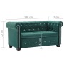Sofá chesterfield de 2 plazas de terciopelo 146x75x72 cm verde de , Sofás - Ref: Foro24-247149, Precio: 434,93 €, Descuento: %