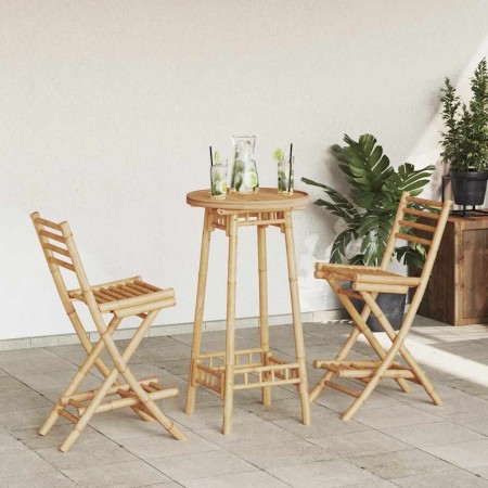 Conjunto de bar para exterior de 3 piezas plegable de bambú de , Conjuntos de jardín - Ref: Foro24-4108231, Precio: 230,37 €,...