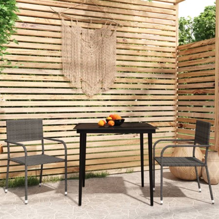 Juego de comedor para jardín 3 piezas gris de , Conjuntos de jardín - Ref: Foro24-3099595, Precio: 180,52 €, Descuento: %
