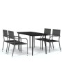 Juego de comedor de jardín 5 piezas gris de , Conjuntos de jardín - Ref: Foro24-3099597, Precio: 214,05 €, Descuento: %