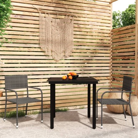 Juego de comedor para jardín 3 piezas gris de , Conjuntos de jardín - Ref: Foro24-3099583, Precio: 158,98 €, Descuento: %
