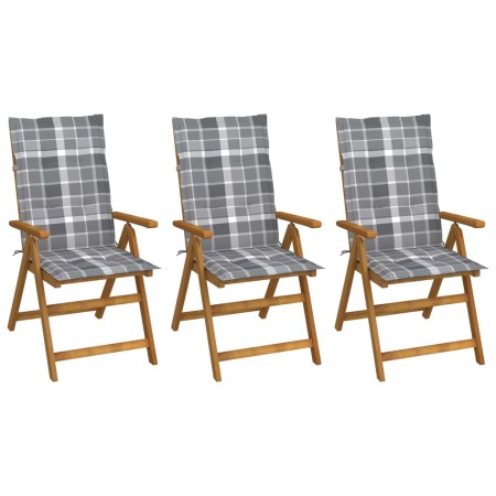 Sillas de jardín plegables 3 uds y cojines madera maciza acacia de , Sillas de jardín - Ref: Foro24-3064103, Precio: 260,60 €...