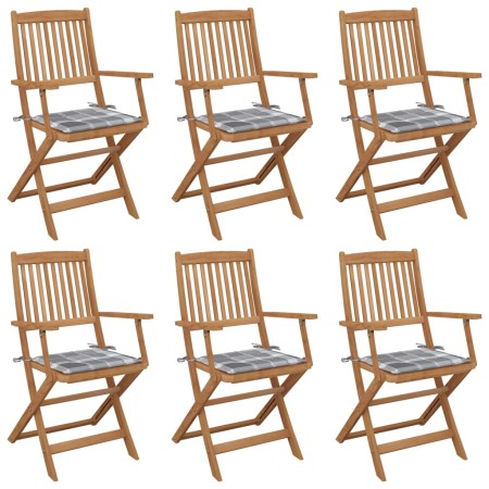 Sillas de jardín plegables 6 uds y cojines madera maciza acacia de , Sillas de jardín - Ref: Foro24-3065475, Precio: 339,20 €...
