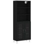 Aparador alto madera contrachapada negro 69,5x34x180 cm de , Aparadores - Ref: Foro24-3189310, Precio: 147,52 €, Descuento: %