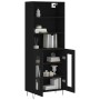 Aparador alto madera contrachapada negro 69,5x34x180 cm de , Aparadores - Ref: Foro24-3189310, Precio: 147,52 €, Descuento: %