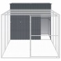 Caseta perros con corral acero galvanizado gris 214x457x181 cm de , Casetas para perros - Ref: Foro24-3189132, Precio: 580,18...