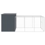 Caseta perros con corral acero galvanizado gris 214x457x181 cm de , Casetas para perros - Ref: Foro24-3189132, Precio: 580,18...
