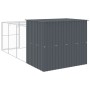 Caseta perros con corral acero galvanizado gris 214x457x181 cm de , Casetas para perros - Ref: Foro24-3189132, Precio: 580,18...