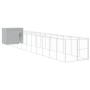 Caseta perro corral acero galvanizado gris claro 214x1273x181cm de , Casetas para perros - Ref: Foro24-3189130, Precio: 982,0...