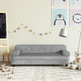 Sofá para niños de terciopelo gris claro 90x53x30 cm de , Mobiliario para bebés y niños pequeños - Ref: Foro24-3196280, Preci...