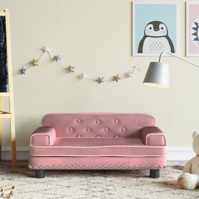 Sofá para niños de terciopelo rosa 70x45x30 cm de , Mobiliario para bebés y niños pequeños - Ref: Foro24-3196296, Precio: 72,...