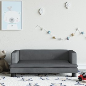Sofá para niños de terciopelo gris oscuro 80x45x30 cm de , Mobiliario para bebés y niños pequeños - Ref: Foro24-3196307, Prec...