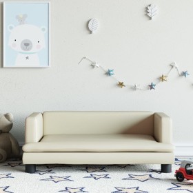 Sofá para niños de cuero sintético crema 80x45x30 cm de , Mobiliario para bebés y niños pequeños - Ref: Foro24-3196313, Preci...