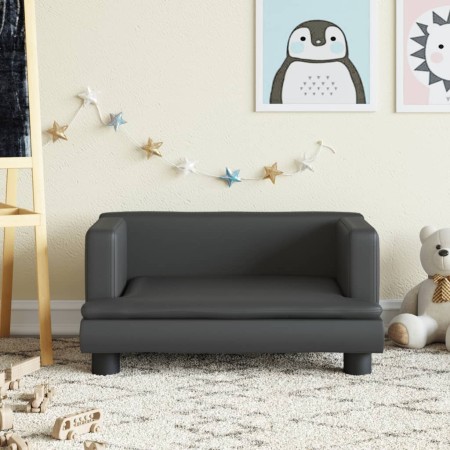 Sofá para niños de cuero sintético negro 60x40x30 cm de , Mobiliario para bebés y niños pequeños - Ref: Foro24-3196324, Preci...