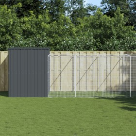 Caseta perros con corral acero galvanizado gris 214x1273x181 cm de , Casetas para perros - Ref: Foro24-3189124, Precio: 1,00 ...