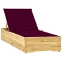Tumbona con cojín rojo tinto madera de pino impregnada de , Tumbonas - Ref: Foro24-3065918, Precio: 148,44 €, Descuento: %