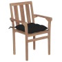 Sillas de jardín apilables 6 uds madera maciza teca con cojines de , Sillas de jardín - Ref: Foro24-3073428, Precio: 750,09 €...