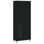Aparador alto madera contrachapada negro 69,5x34x180 cm de , Aparadores - Ref: Foro24-3195972, Precio: 172,43 €, Descuento: %