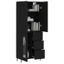 Aparador alto madera contrachapada negro 69,5x34x180 cm de , Aparadores - Ref: Foro24-3195972, Precio: 172,43 €, Descuento: %