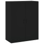 Aparador alto madera contrachapada negro 69,5x34x180 cm de , Aparadores - Ref: Foro24-3195972, Precio: 172,43 €, Descuento: %